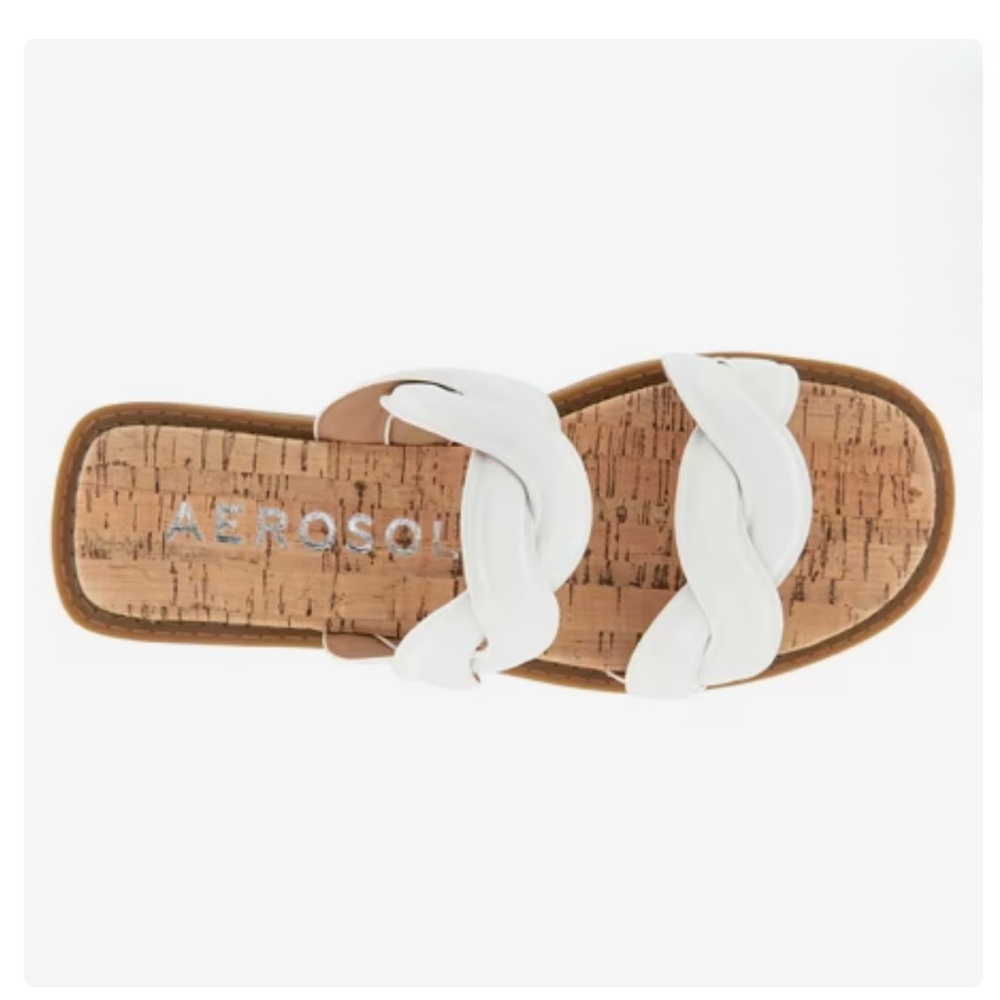 AEROSOLES White Braided Sandals